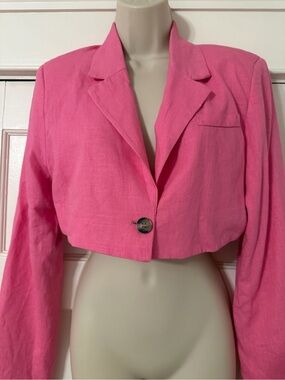 H&M Cropped Hot Pink Women's Blazer Jacket
